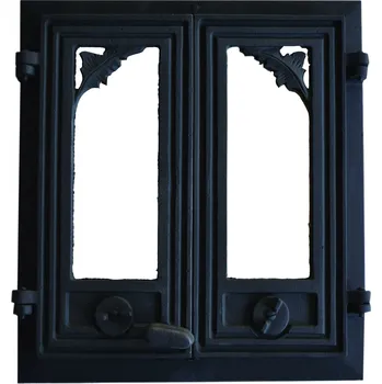 Komínová dvířka Litinová dvířka pecová -BRIT PLUS-sklo s regulací vzduchu-černá