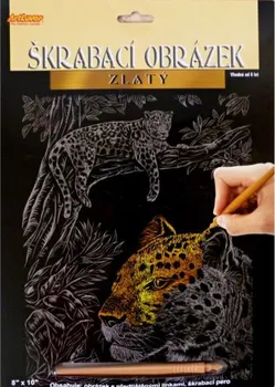 vyškrabávací obrázek ArtLover škrabací obrázek 25 x 20 cm zlatý leopard