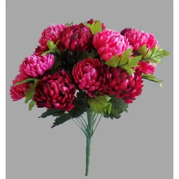 umělá květina Chryzantéma kytice vínová