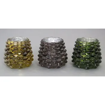 Svícen Svícen 3 ks stromeček zelená 6*7,5 cm 972512-50