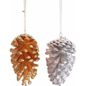 Vánoční ozdoba šiška závěsná , Barva zlatá LCO42/0531