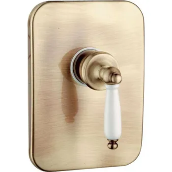 Vodovodní baterie sprchová podomítková baterie RAF NILO NL85 KV bronz, bílá ručka