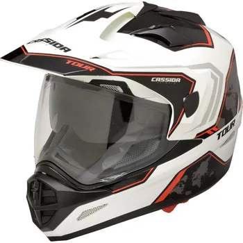 Helma na motorku Cassida Tour Globe černá/bílá