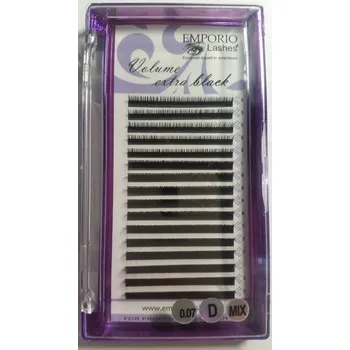 Umělé řasy Řasy objemové extra černé VOLUME EXTRA BLACK-MIX délek-5,6,7 EMPORIO Lashes