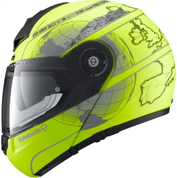 Helma na motorku Recenze Schuberth C3 Pro Europe Fluo Yellow
