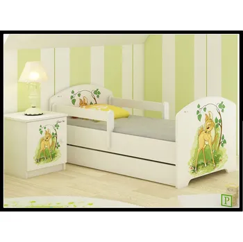 Dětská postel Dětská postel Oskar Bambi 160x80 cm - Norská borovice - 1x krátká + 1x dlouhá zábrana bez šuplíku
