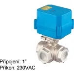 Trojcestný otočný mini kombiventil Tork DN 25 s el. pohonem 230 VAC