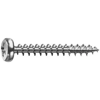 Vrut SPAX půlkulatá hlava 4.0x 15 plný závit PZ 2, Wirox stříbrná, s certifikátem (1000 ks)