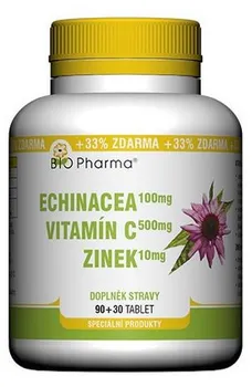 Přírodní produkt Bio Pharma Echinacea 100 mg + Vitamín C 500 mg + Zinek 10 mg
