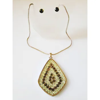 Souprava šperků Souprava dámská náhrdelník a náušnice bohatě zdobený skleněnými kameny 2736