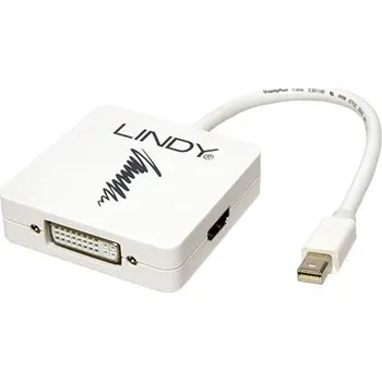 Video redukce Lindy Konvertor miniDP(M) -> HDMI (F) + DVI-D (F) + VGA (F), typ 2, 4K@30Hz (41035) - 12.43.3131