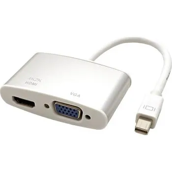 Video redukce ROLINE Konvertor miniDP(M) -> HDMI(F) / VGA(F), 4K@30Hz, 15cm, typ 2 - 12.03.3161