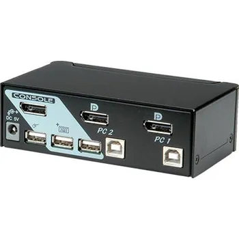 KVM přepínač ROLINE KVM přepínač (USB klávesnice, DP, USB myš) 2:1 USB + USB hub - 14.01.3327