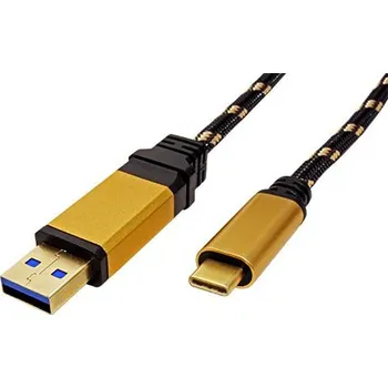 Datový kabel ROLINE GOLD USB 5Gbps kabel USB3.0 A(M) - USB C(M), 1m - 11.02.9013