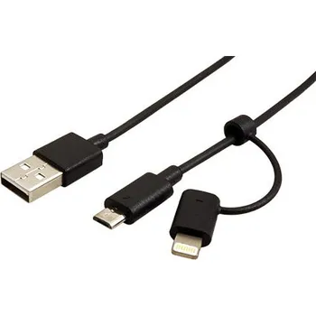 Datový kabel Value USB 2.0 kabel USB A(M) - microUSB B(M), s redukcí pro Apple Lightning, 1m - 11.99.8325