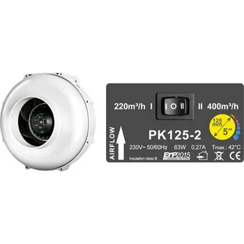 Domácí ventilátor PRIMAKLIMA Ventilátor PRIMA KLIMA 125 - 400/220m3/h - Ø125mm - 2 rychlosti