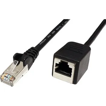 Síťový kabel goobay FTP patchkabel prodlužovací kat. 5e, RJ45 M-F, 1m, černý (91886) - 21.92.0201