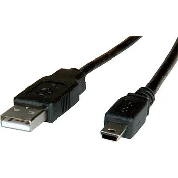 Datový kabel ROLINE USB 2.0 kabel USB A(M) - miniUSB 5pin B(M), 3m, černý - 11.02.8730