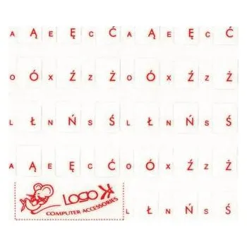 Klávesnice Přelepky LOGO na klávesnice, červené, polské, cena za 1 ks
