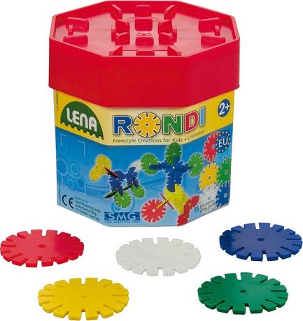 LENA Rondi 35890 – Kit De Construction 500g En Plastique Coloré, Diamètre 45mm, Dès 2 Ans – Créativité Garantie