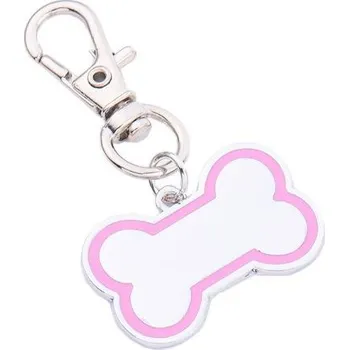 Vojenské psí známky Psí známka z chirurgické oceli psí kost růžová - Psí známka z chirurgické oceli psí kost růžová