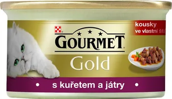 Krmivo pro kočku Purina Gourmet Gold konzerva kuře/játra 85 g
