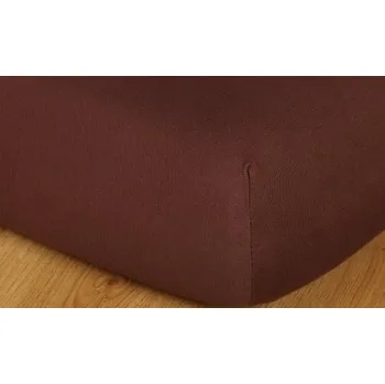 Bytový textil Prostěradlo jersey 90x200cm výška 18cm tmavě hnědá