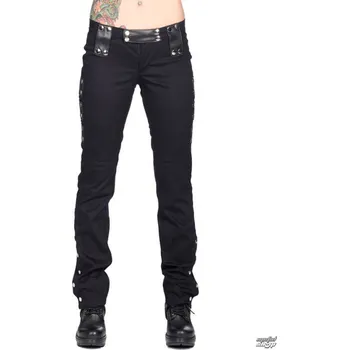 Dámské kalhoty kalhoty dámské BLACK PISTOL - Stud Low Cut Denim - Black - B-1-39-001-00