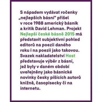 Nejlepší české básně 2015 - Petr…