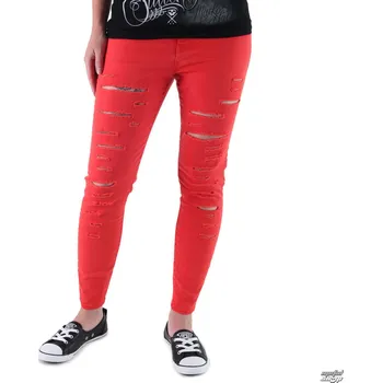 Dámské džíny kalhoty dámské VANS - High Rise Back Zip Flame - Scarlet - V2ZWH8Q