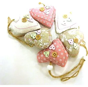 Party dekorace Látková srdíčka - mix