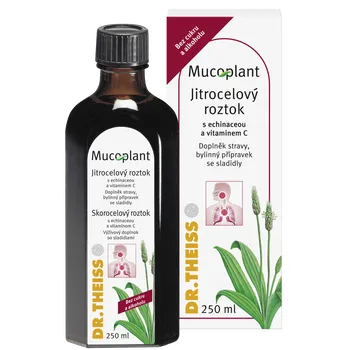 Přírodní produkt Mucoplant Jitrocelový sirup s echinaceou a vitamínem C 250 ml