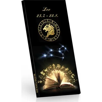 Čokoláda Selllot, s.r.o., K Hájům 34, 155 00 Praha 5 - Vyrobeno v ČR Čokoláda mlečná Zvěrokruh LEV 100g