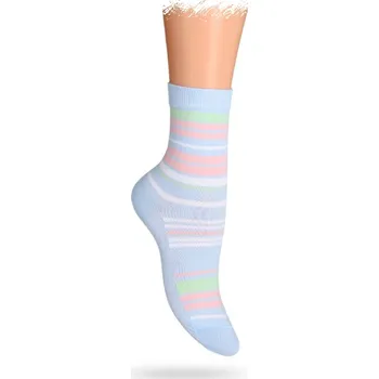 WOLA Dětské ponožky ABS vzor PROUŽKY světle modré Velikost: 30-32