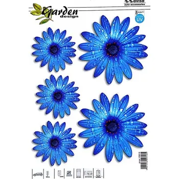 Samolepicí dekorace na vozidlo AVISA Autosamolepka květy modré 1/09316