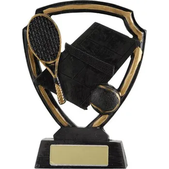 Cinkili Trofej plaketa CRF0106 tenis - raketa, kurt s míčkem Výška 13,5cm