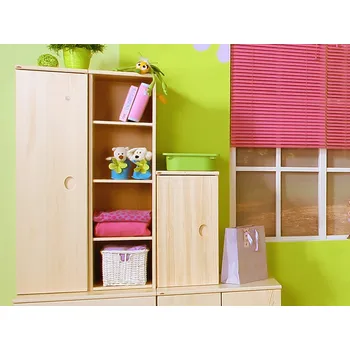 Knihovna Skříň policová Domestav D408 Materiál: Smrk, Povrchová úprava: Přírodní provedení