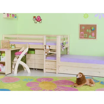 Zvýšené jednolůžko posuvné-zvyšující prvky Domestav D934d Materiál: Buk cink, Povrchová úprava: Moření