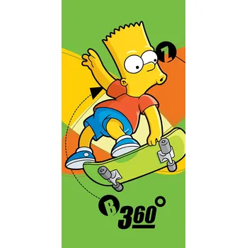 Jerry Fabrics Bart Simpson skate zelená Osuška 75 x 150 cm