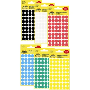 Samolepící etiketa kulaté samolepící etikety Avery Zweckform 12 mm, 270 ks - červená