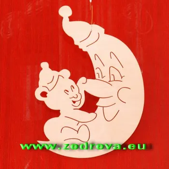 Vánoční dekorace Ozdoba velká - Měsíc s Míšou