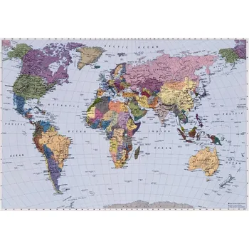 Fototapeta KOMR 050-4 World Map Fototapeta Komar - Mapa světa, velikost 270x188 cm