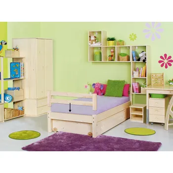 Postel Jednolůžko s nízkým čelem Domestav D935 Materiál: Buk cink, Povrchová úprava: Přírodní provedení