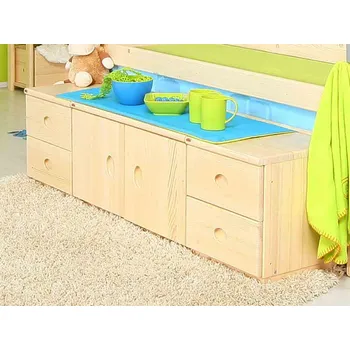 Knihovna Skříň zásuvková Domestav D403 Materiál: Smrk, Povrchová úprava: Přírodní provedení