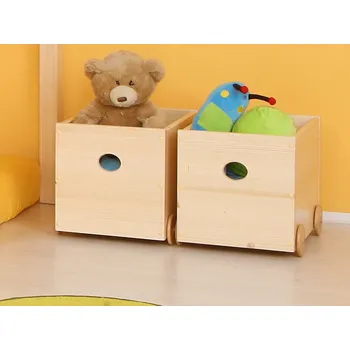 Krabice s kolečky Domestav D810 Materiál: Buk cink, Povrchová úprava: Moření