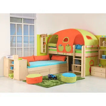 Postel Zvýšené jednolůžko elko posuvné Domestav D937 Materiál: Smrk, Povrchová úprava: Přírodní provedení