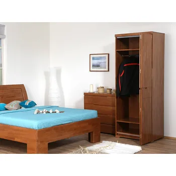 Ložnicová sestava Skříň S&F celošatní Domestav F153 Materiál: Buk cink, Povrchová úprava: Přírodní provedení, Specifikace: levá