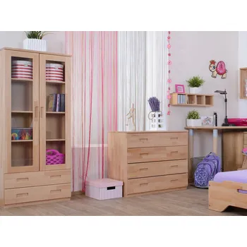 Knihovna Komoda zásuvková Domestav D419 Materiál: Buk cink, Povrchová úprava: Přírodní provedení