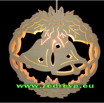 Vánoční dekorace Závěsné - 2 zvonky v kruhu