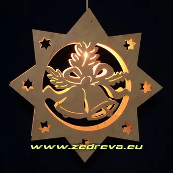 Vánoční dekorace Závěsné - Hvězda se zvonky